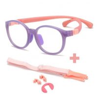 Gyermek kék fényszemüveg - Lila és rózsaszín sugarakkal és elasztikus pánttal
