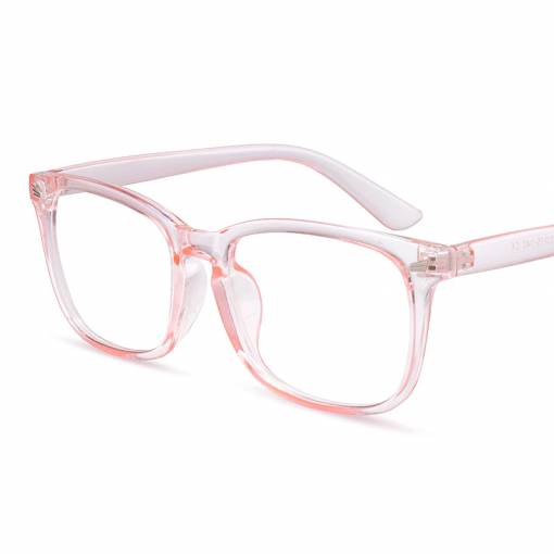 Foto - Square Blue Light Szemüveg - Átlátszó, világos rózsaszínű