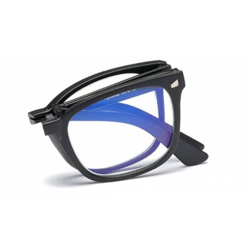 Foto - Négyzet alakú összecsukható kék fényszemüveg - Fekete